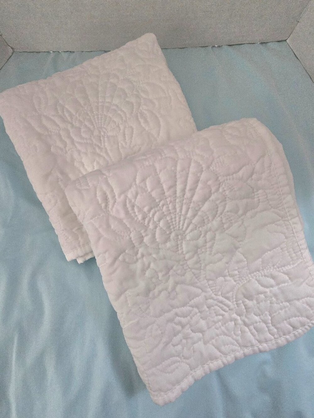 NWOT Set Of 2 Sigrid Olsen Home White Quilted King Pillow Shams 37"(L) X 21"(W).